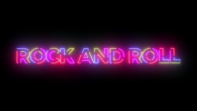 Rock and roll colored text. Laser vintage effect. Infinite loopable