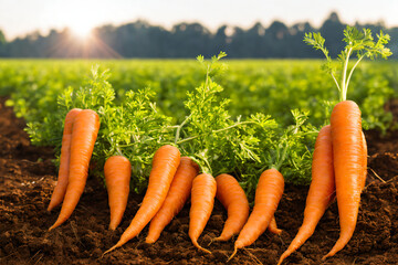 carrots on a field generative ai