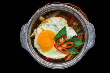 Vietnamese fried beef with with pepper in vietnamese style for a menu