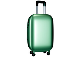 green travel suitcase