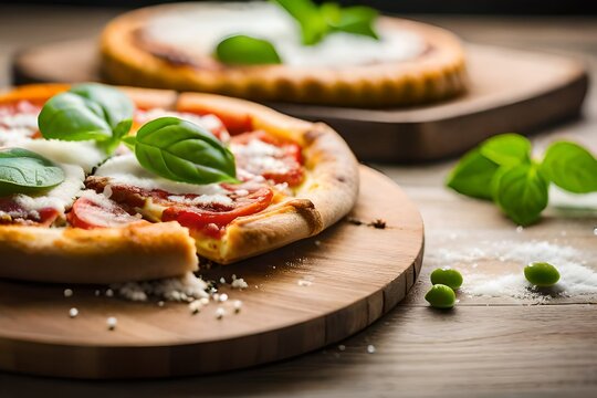 pizza on plate generative AI