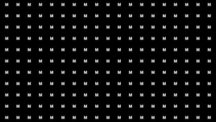 repeating letter M background black and white 