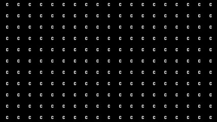 repeating letter C background black and white 