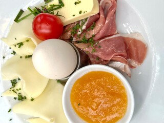 top view breakfast plate