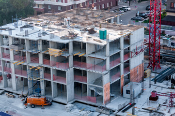 Novosibirsk, Russia, August 2022: Construction of new modern houses in Novosibirsk