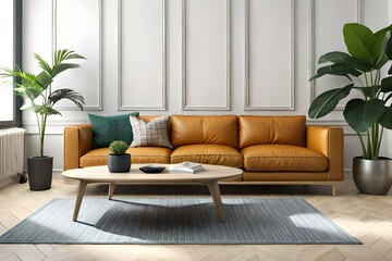 Couch im Wohnzimmer Mockup