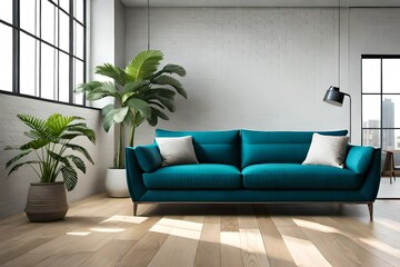 Couch im Wohnzimmer Mockup