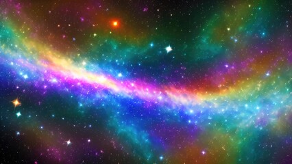 Fototapeta na wymiar Nebula space abstract illustration, stars and universe background, Generative AI
