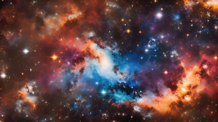 Fototapeta na wymiar Nebula space abstract illustration, stars and universe background, Generative AI