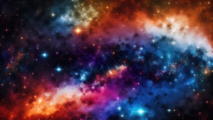 Nebula space abstract illustration, stars and universe background, Generative AI