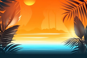 Tropical Leaves Silhouette: Free Vibrant Background Photo