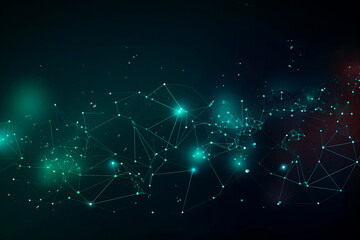 Technology abstract lines and dots connection background. Generative AI