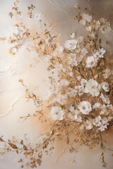 toile de fond texturée avec beaucoup de petites fleurs éthérées, style de peinture florale chinoise