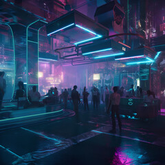 Cyberpunk night club