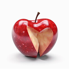 Apple with cut out heart shaped