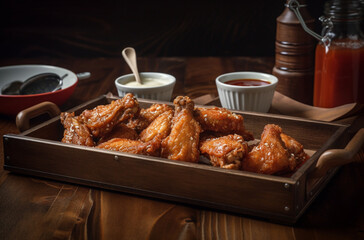 fried chicken wings on a tray