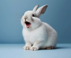 Cute white animal pet rabbit