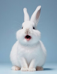 Obraz premium Cute white animal pet rabbit