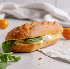 Egg sandwich of ciabatta