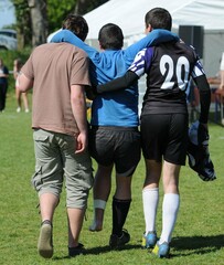 Fototapeta premium la blessure au rugby