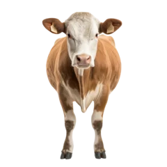 Keuken spatwand met foto Simmental cow isolated on white © purich
