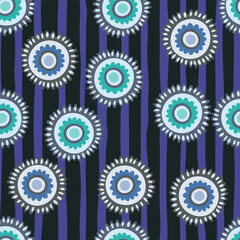 Abstract chamomile flower seamless pattern. Creative floral endless background.