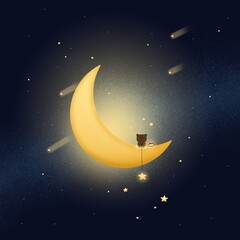 Plakat moon and stars
