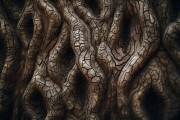 Tree with patterned bark. Generative AI
