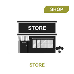 Illustration of a store. Vector icon on transparent background. Flat vector store icon symbol sign from modern collection for mobile concept and web apps design.