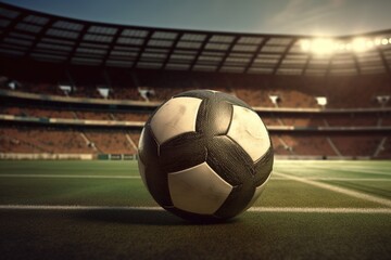 soccer ball on the stadium