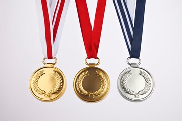 medals on isolated white background