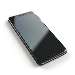 Black screen phone isolated on white background