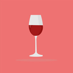 Vector Illustration a glass of wine flat design