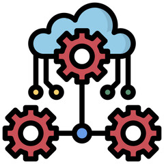 cloud computing line icon,linear,outline,graphic,illustration