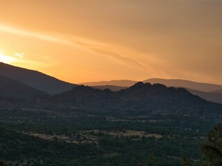 Fototapeta premium Breathtaking view of Spanish mountains at sunset.