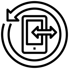 phone line icon,linear,outline,graphic,illustration
