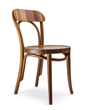 Wooden chair with round seat
