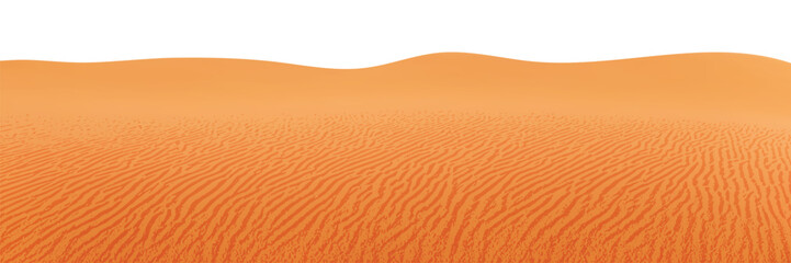 Sandy desert and dunes, natural vector background, panoramic view