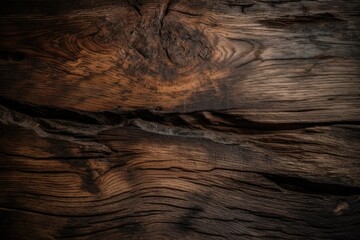 Dark piece of old wood background created using generative AI tools