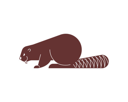 Beaver sign icon isolated. swamp rodent symbol Vector illustration