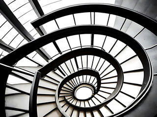 Generative ai Spiral staircase Modern Architecture detail Abstract Background
