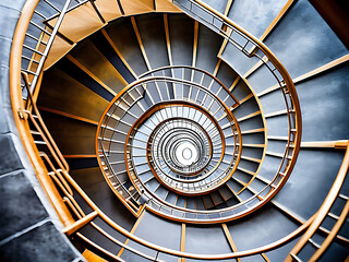 Obraz premium Generative ai Spiral staircase Modern Architecture detail Abstract Background