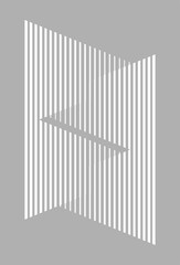 Minimalistic geometric design. Simple figure. Stripes motif. Element for graphic web design. Template for print, textile, wrapping, decoration. Abstract vector.