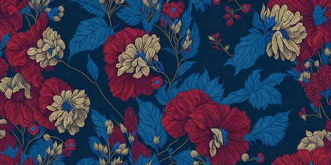Foto op Plexiglas Vintage Floral Pattern Wallpaper. generative ai © Szymek