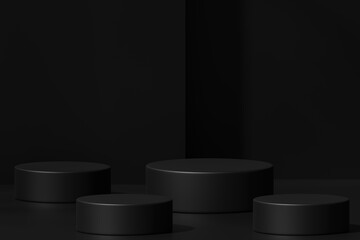 Scene with a podium for product presentation, 3d rendering
