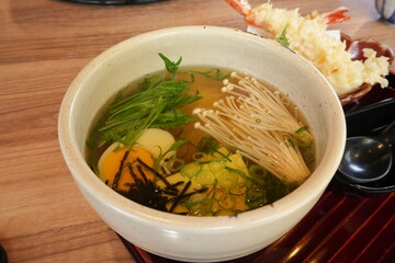 Japanese Food, Somen or Nyumen Noodle Soup - 日本料理 そうめん 温麺	