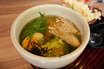 Japanese Food, Somen or Nyumen Noodle Soup - 日本料理 そうめん 温麺	