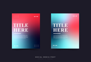 Social media post background, minimalist style, 3 shades of color 