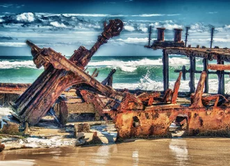 Fototapete Schiffswrack Queensland, Australia. Historic SS Maheno Wreck, Fraser Island