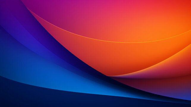 Two tone orange and purple and blue gradient, beautiful, simple, smooth. abstract art background with free space. Generative AI.